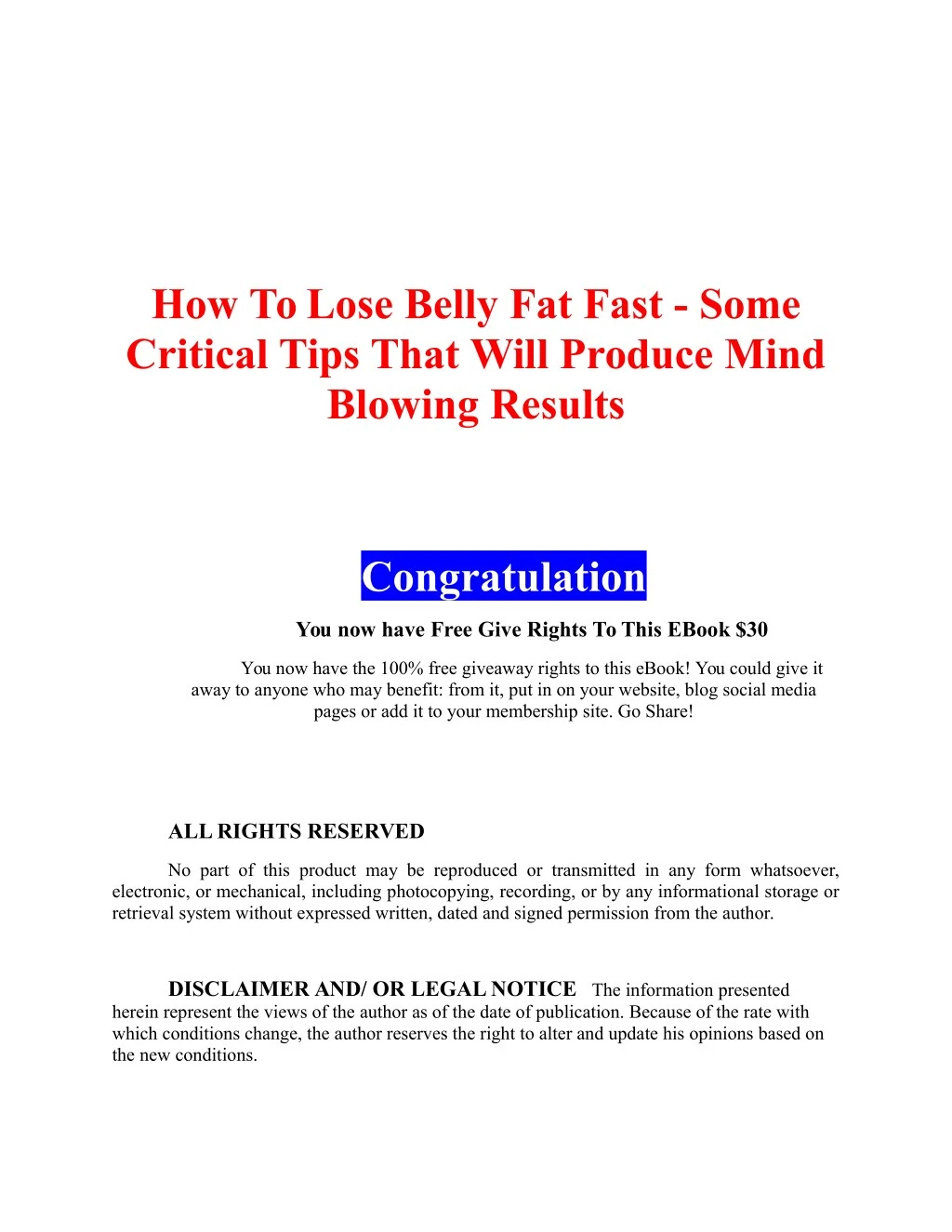 how to lose belly fat fast some critical tips