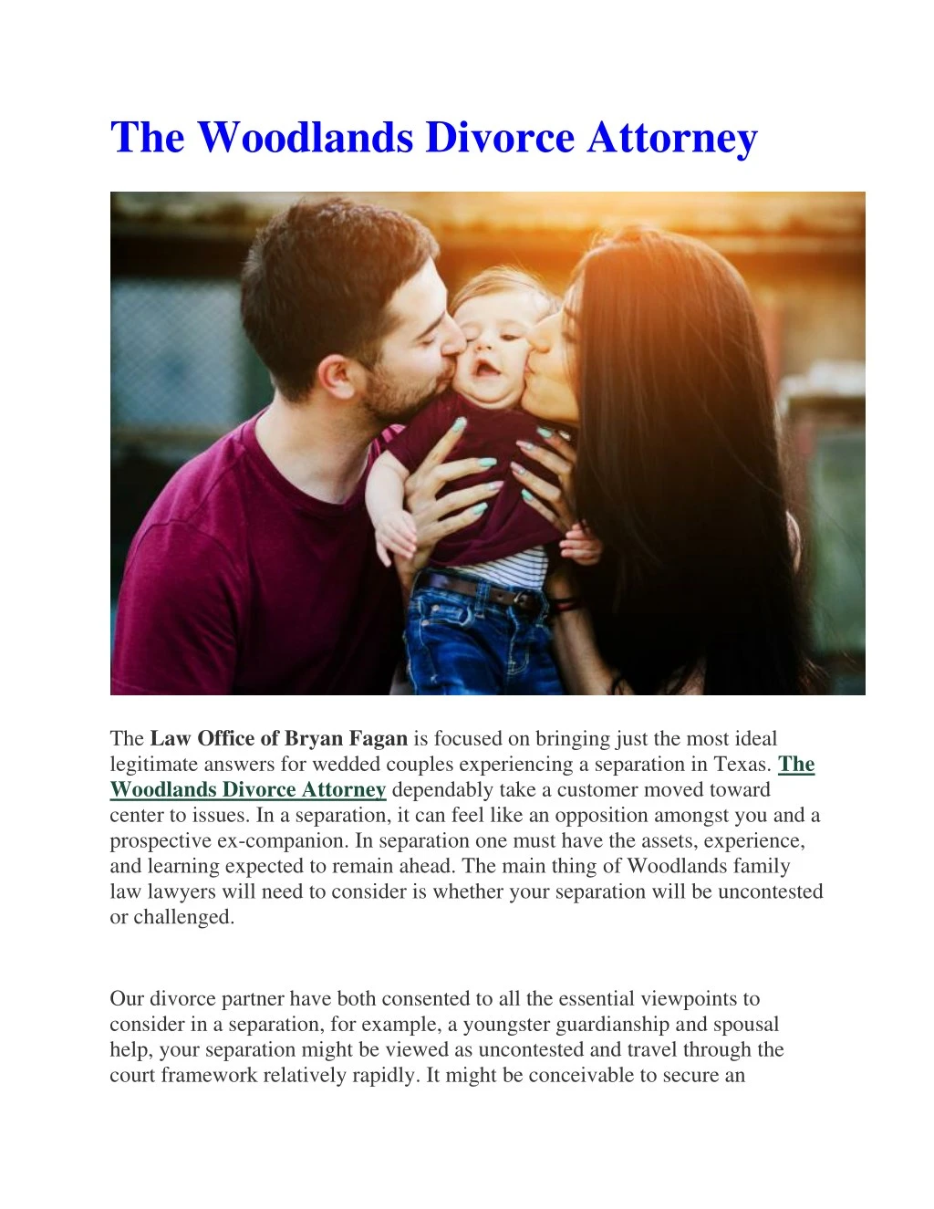 the woodlands divorce attorney