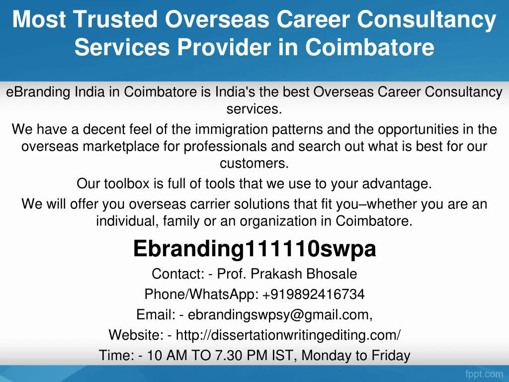 most trusted overseas career consultancy services provider in coimbatore