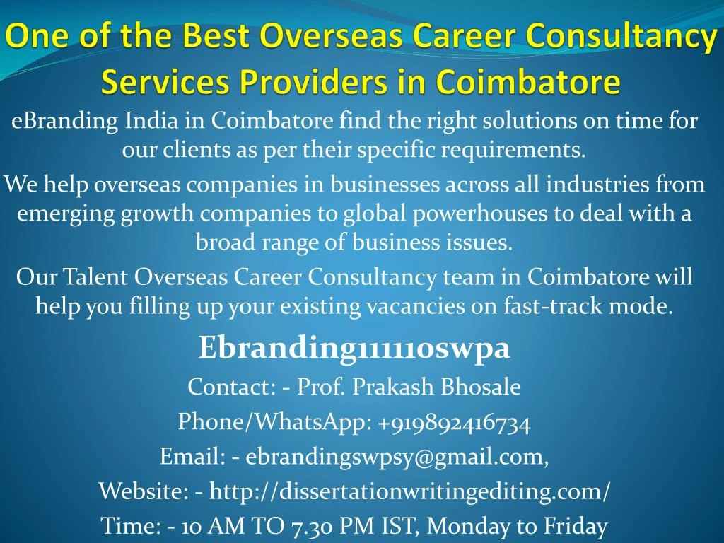 one of the best overseas career consultancy services providers in coimbatore