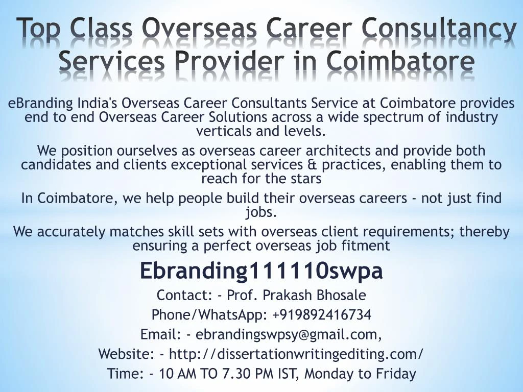 top class overseas career consultancy services provider in coimbatore