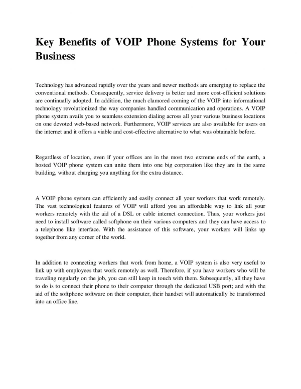 Key Benefits of VOIP Phone Systems for Your Business