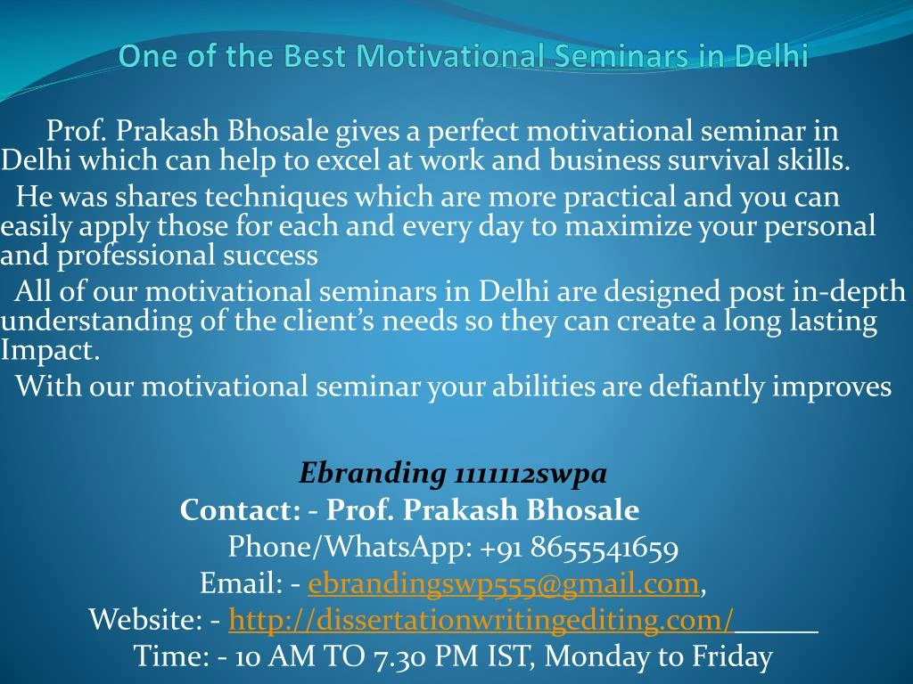 one of the best motivational seminars in delhi