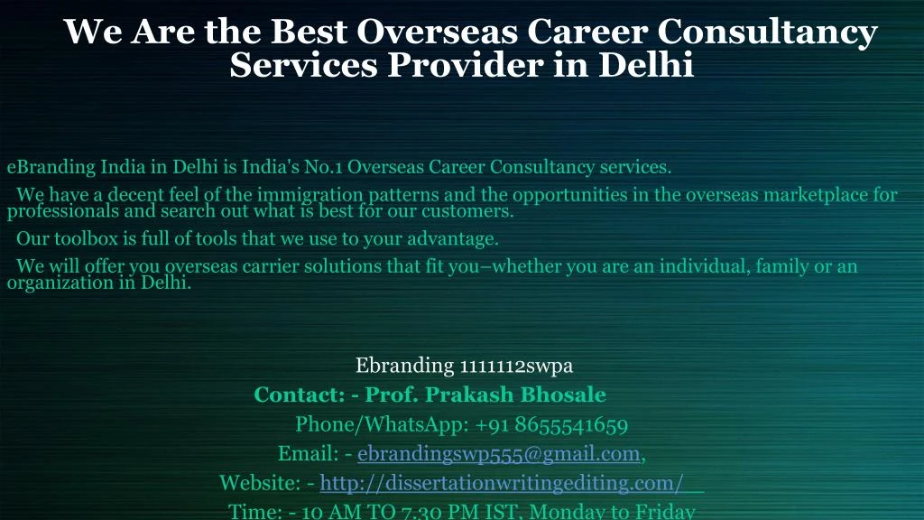 we are the best overseas career consultancy services provider in delhi