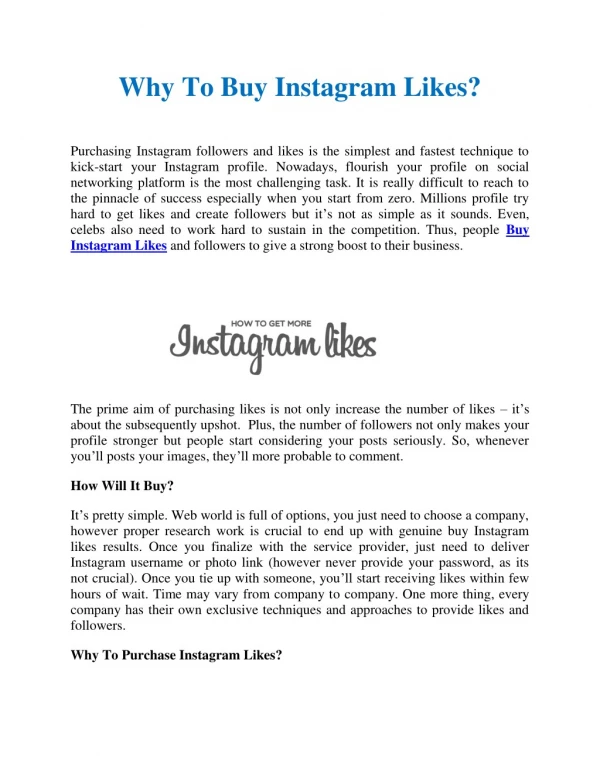 Why To Buy Instagram Likes?