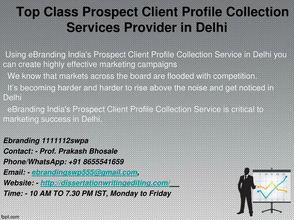 top class prospect client profile collection services provider in delhi
