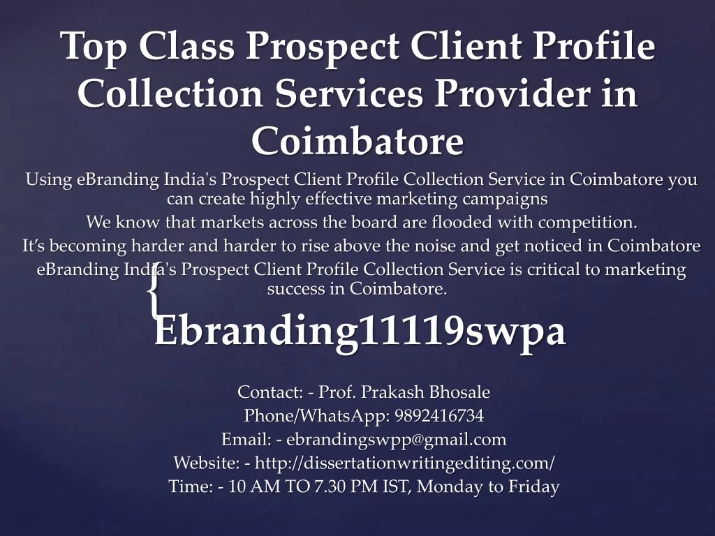top class prospect client profile collection services provider in coimbatore
