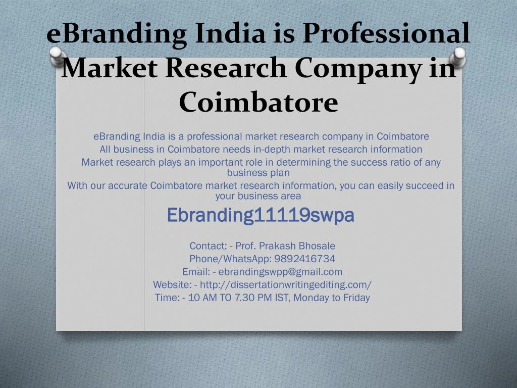 ebranding india is professional market research company in coimbatore