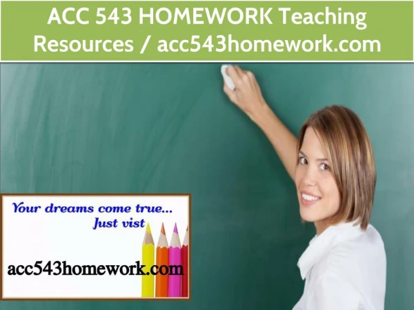 ACC 543 HOMEWORK Teaching Resources / acc543homework.com