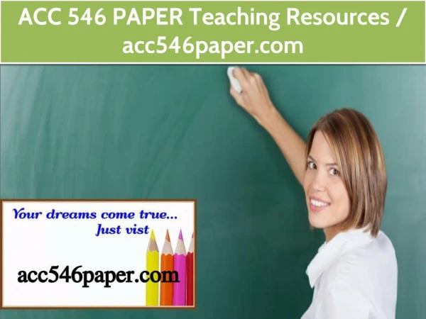 ACC 546 PAPER Teaching Resources / acc546paper.com