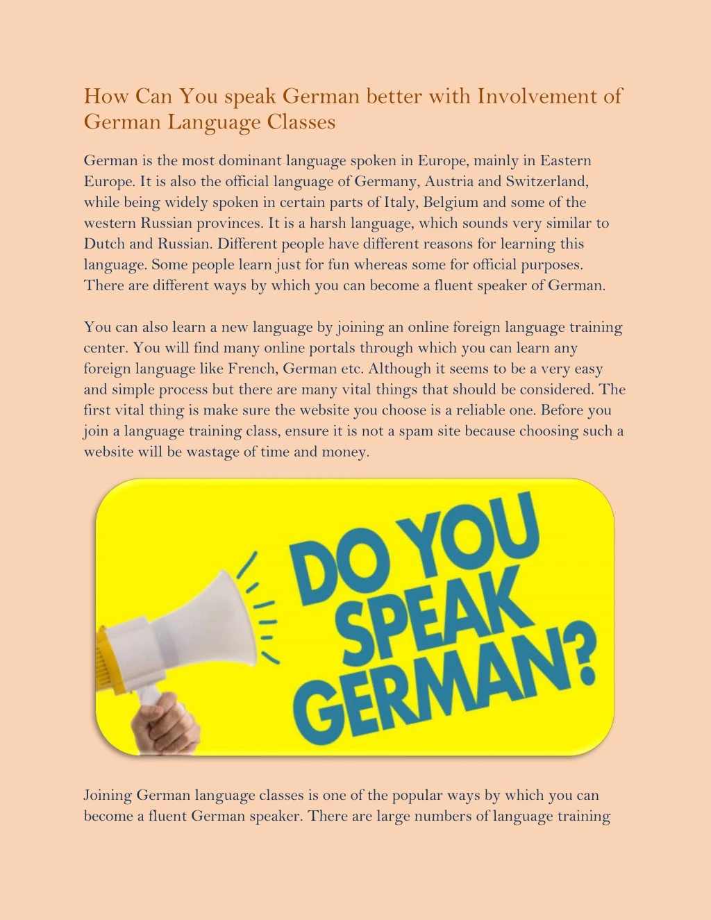 how can you speak german better with involvement