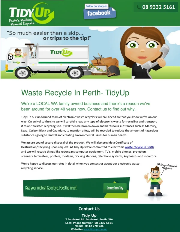 Waste Recycle In Perth- TidyUp