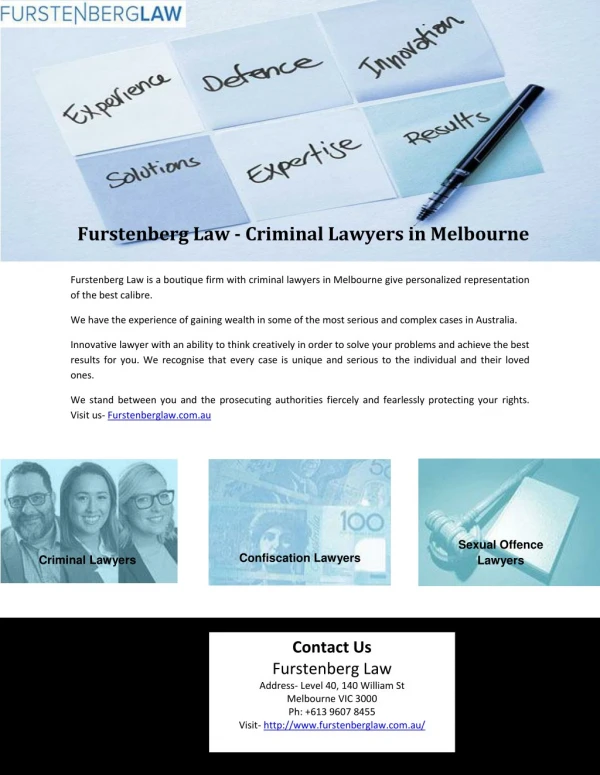 Furstenberg Law - Criminal Lawyers in Melbourne