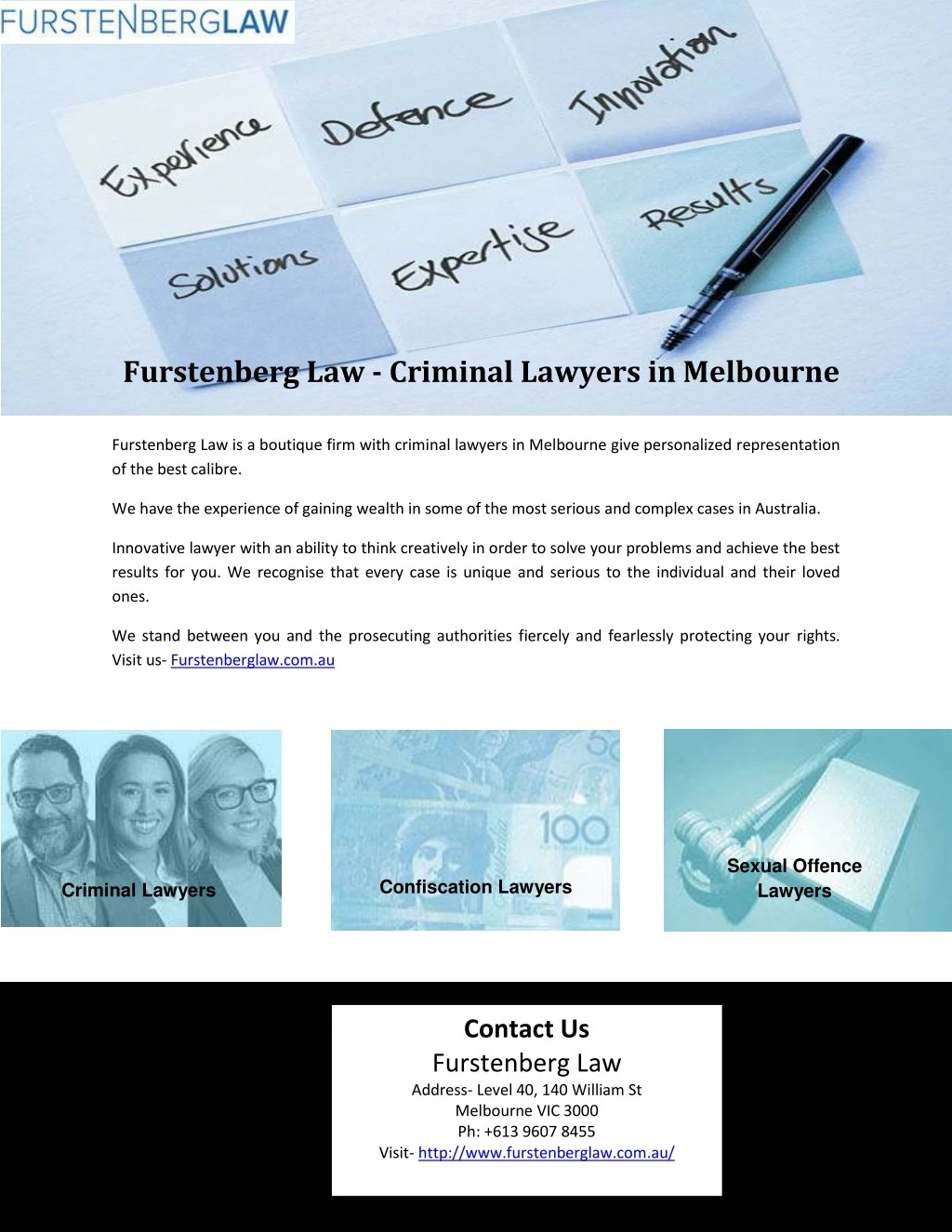 furstenberg law criminal lawyers in melbourne