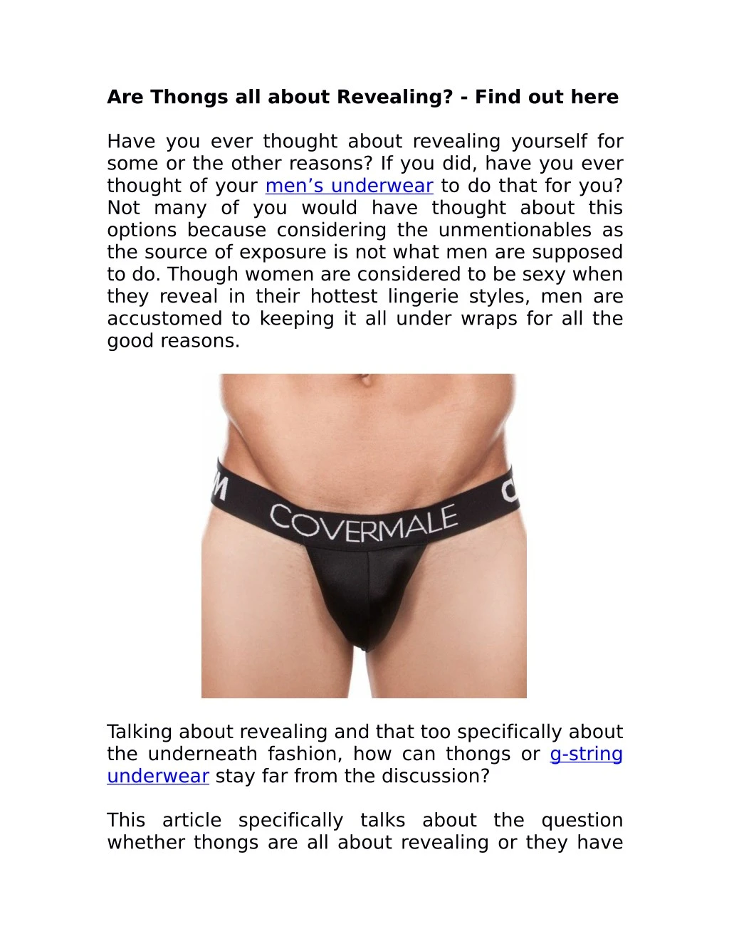are thongs all about revealing find out here