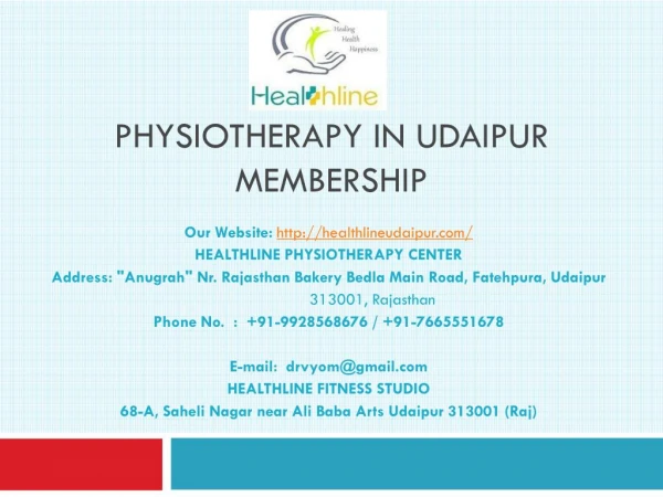 Physiotherapy in Udaipur Membership