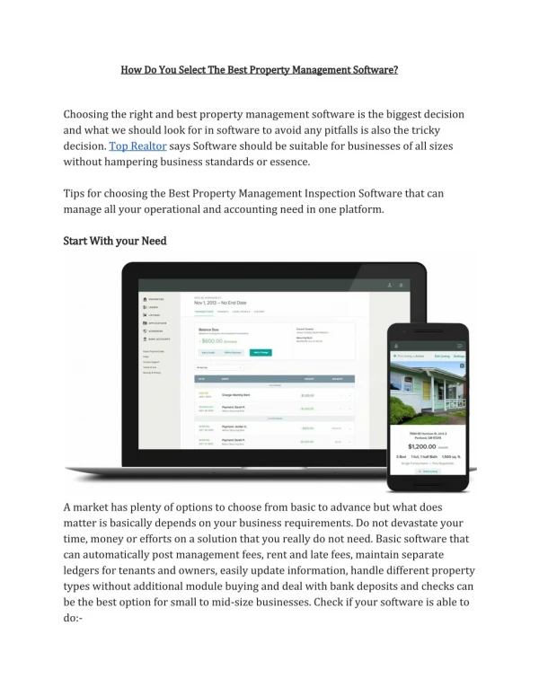 How Do You Select The Best Property Management Software?