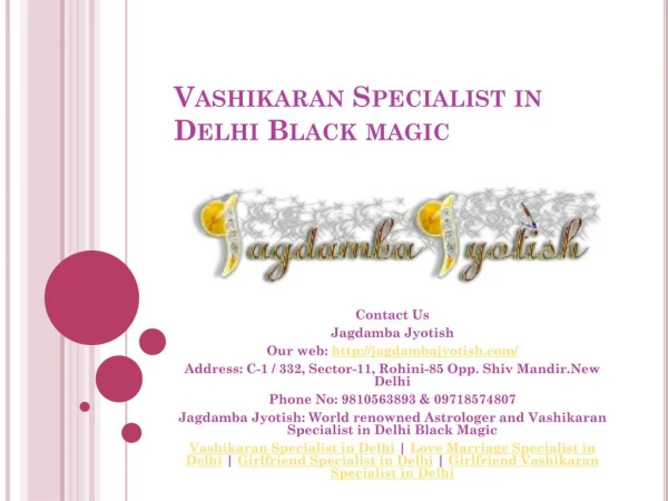 Vashikaran Specialist in Delhi Black magic