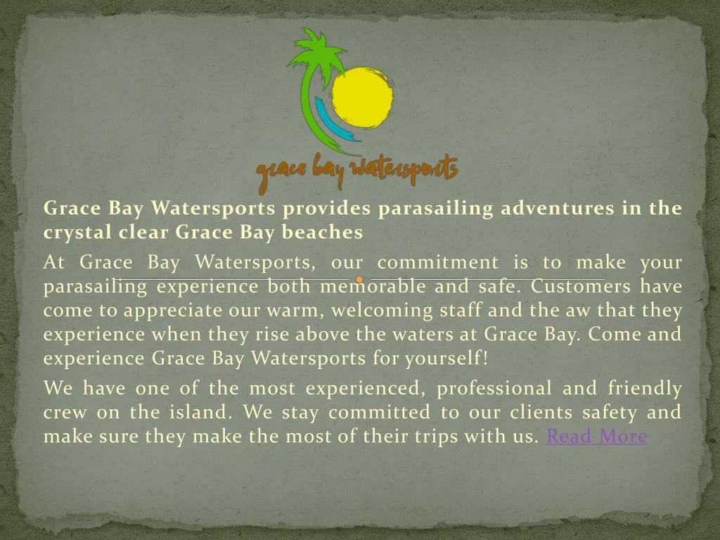 grace bay watersports provides parasailing