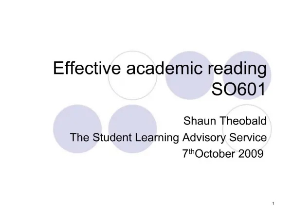 Effective academic reading SO601