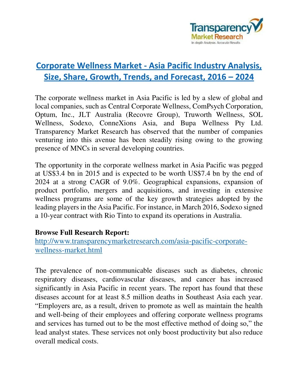 corporate wellness market asia pacific industry