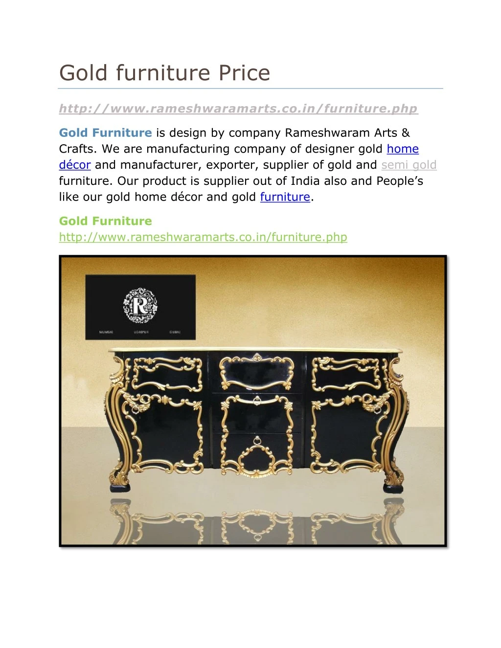 gold furniture price
