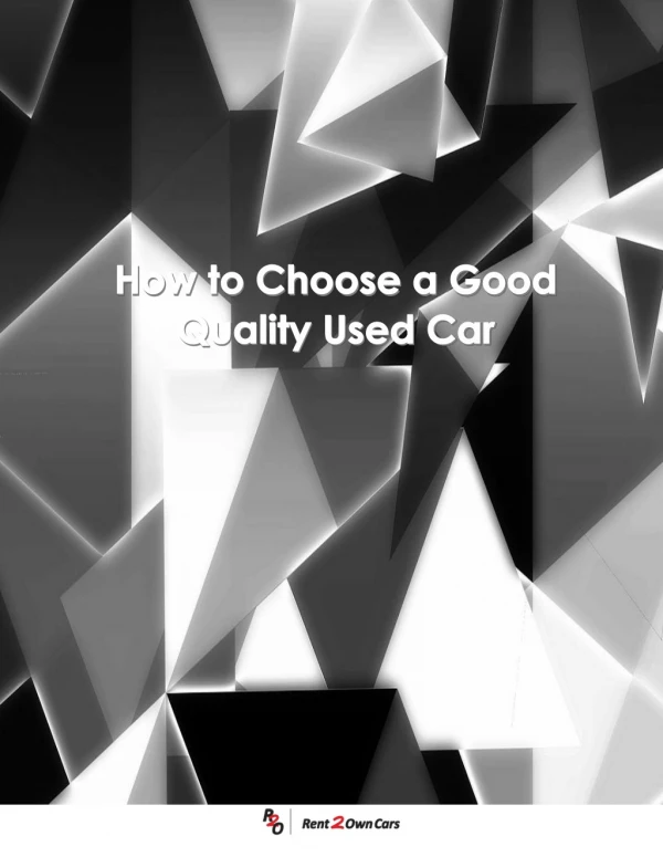 How to Choose a Good Quality Used Car