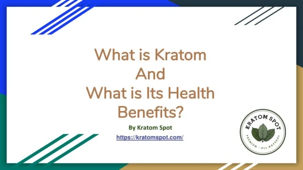 What is Kratom And What is Its Health Benefits - Kratom Spot