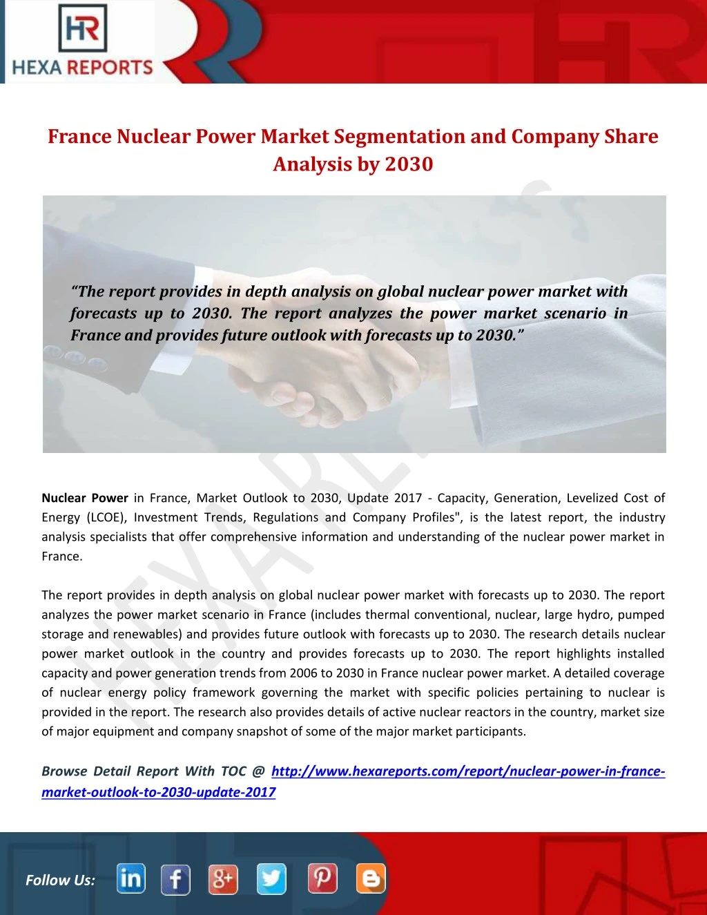 france nuclear power market segmentation