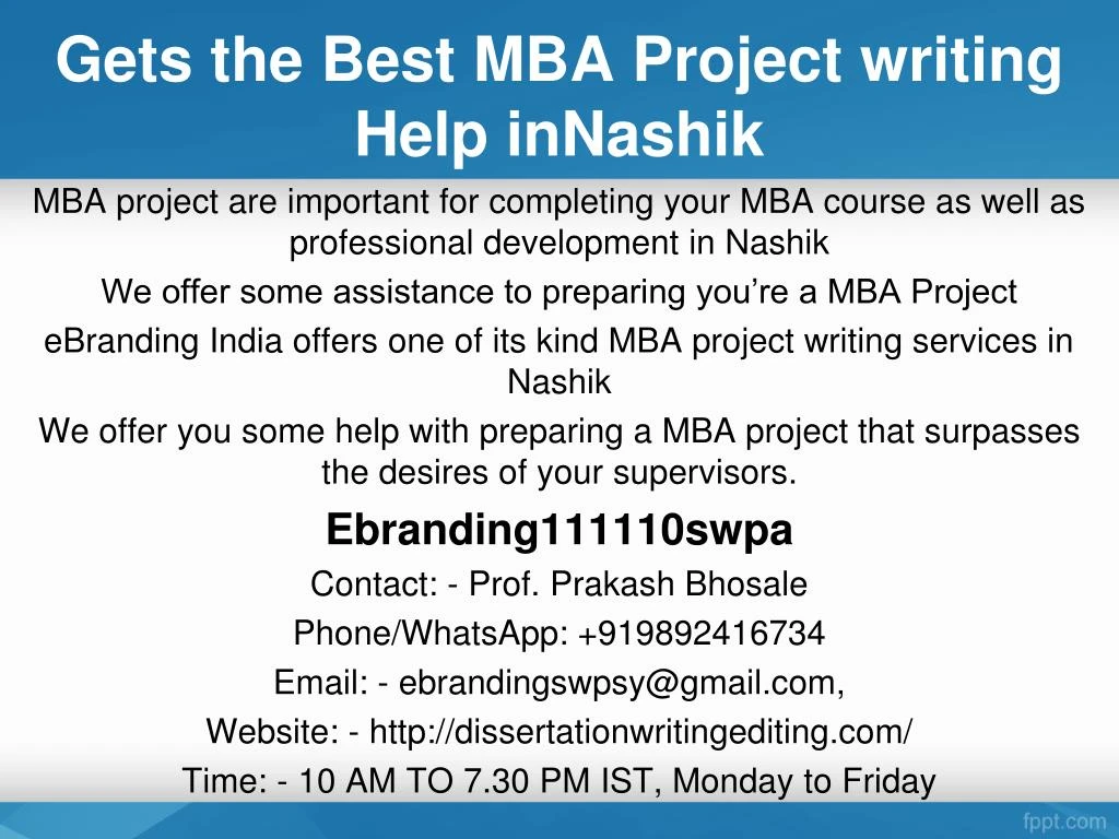 gets the best mba project writing help innashik