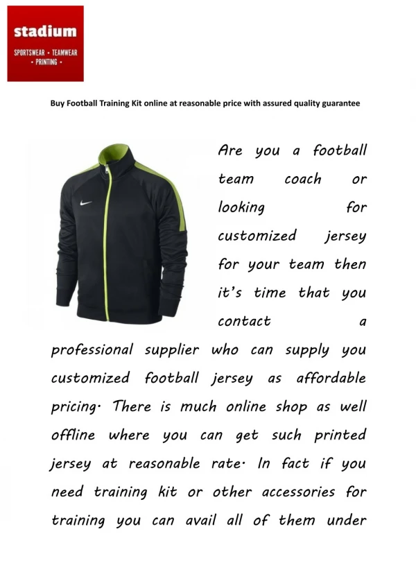 Football Training Kit Online at Reasonable Price