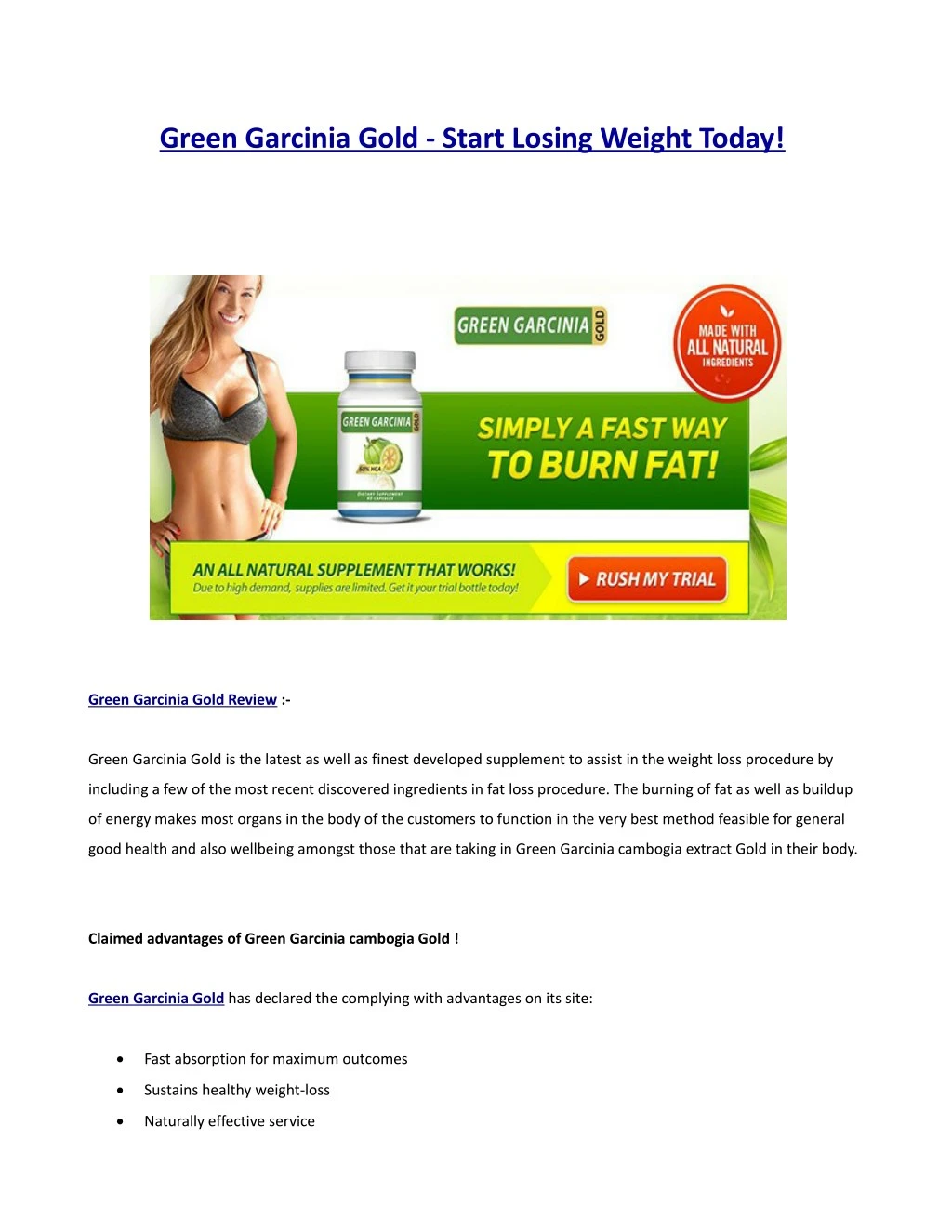 green garcinia gold start losing weight today