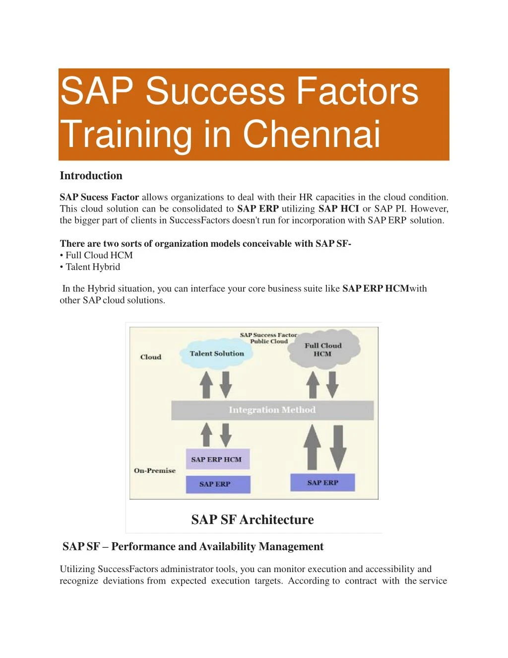 sap success factors training in chennai
