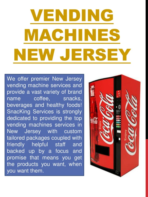 vending Machine company New Jersey