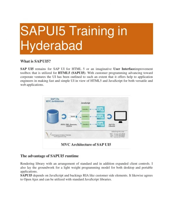 SAP UI5 Training in Hyderabad