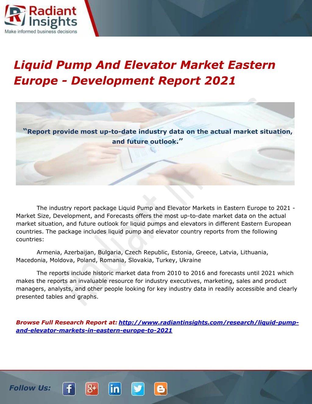 liquid pump and elevator market eastern europe