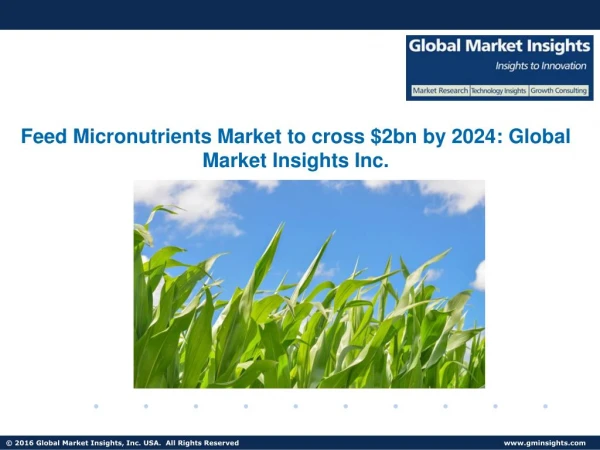 Feed Micronutrients Market drivers of growth analysed in a new research report