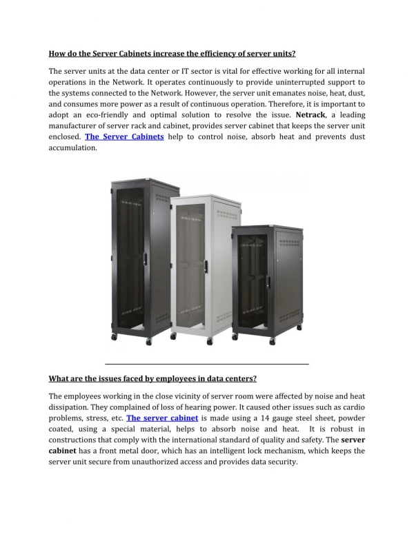 server cabinets In Netrackindia