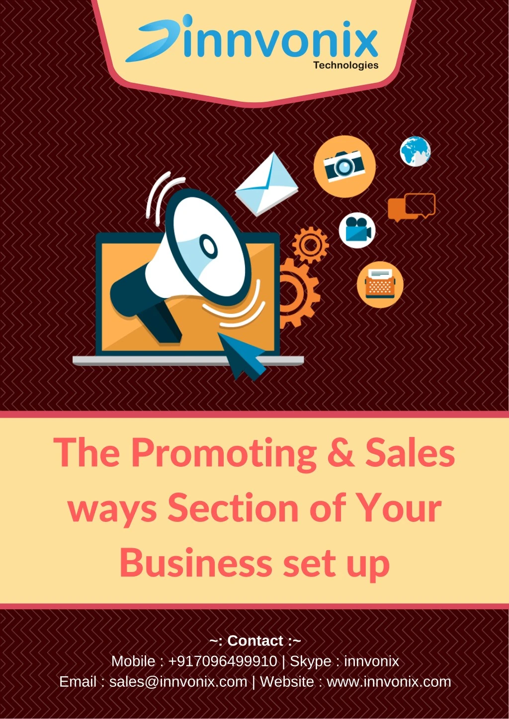 the promoting sales ways section of your business