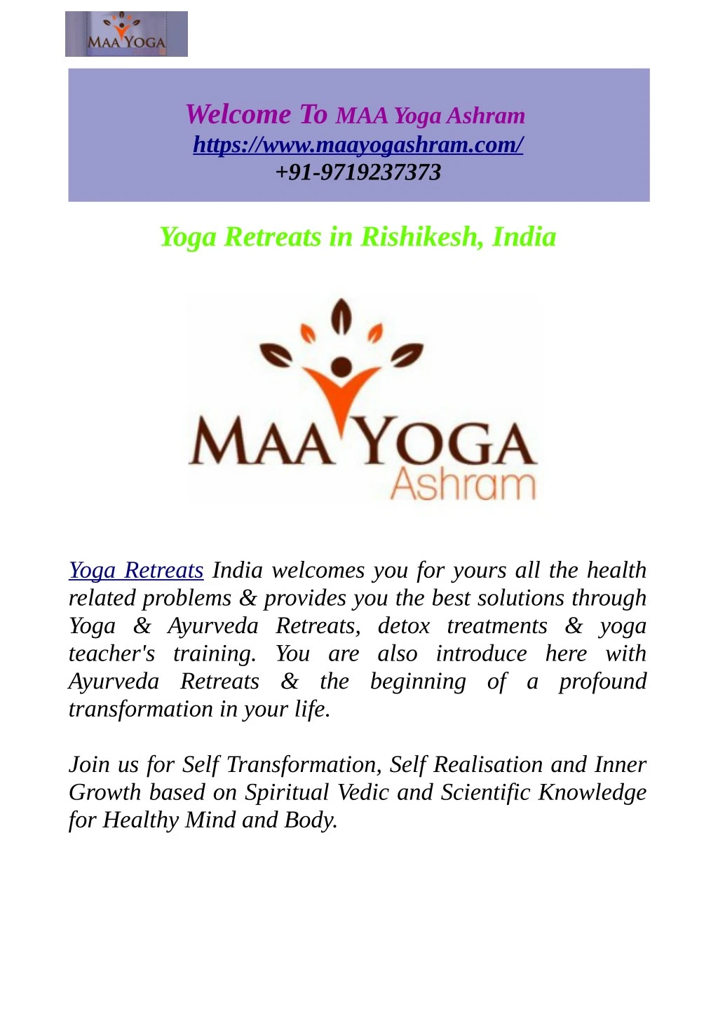 welcome to maa yoga ashram https www maayogashram