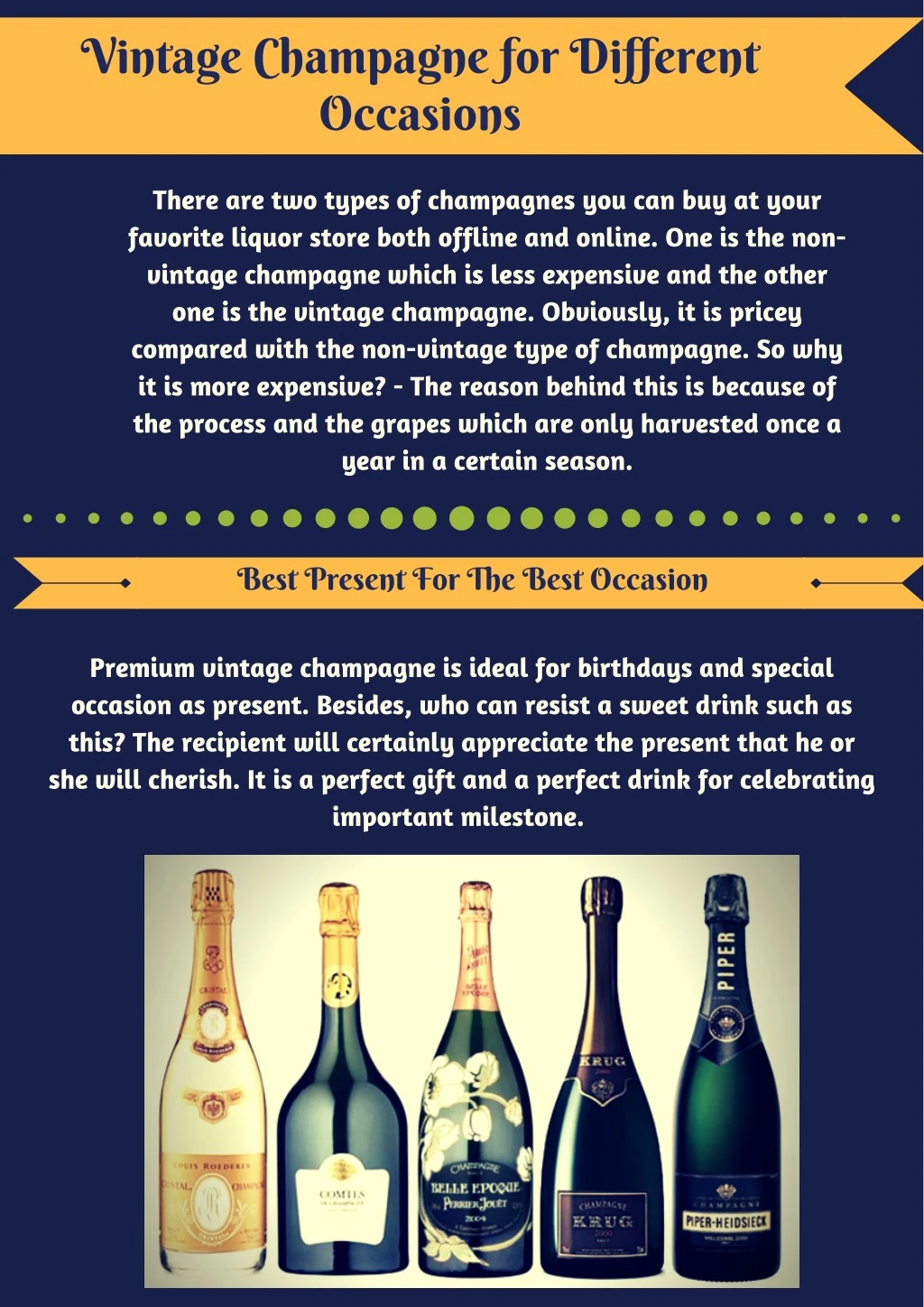 vintage champagne for different occasions