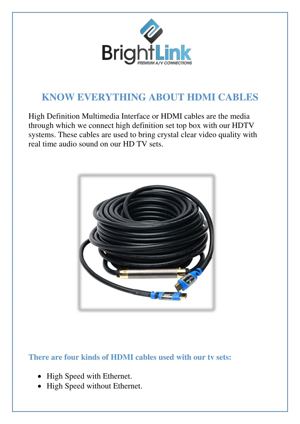 know everything about hdmi cables