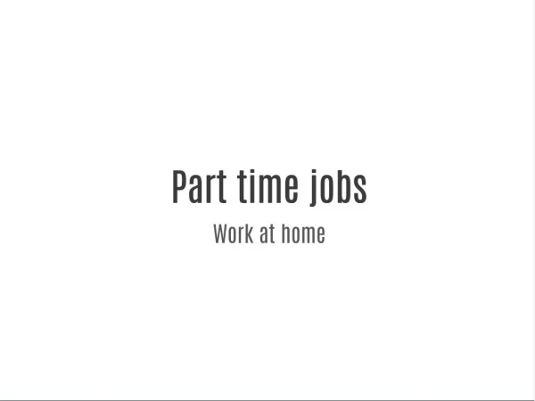 Part time jobs