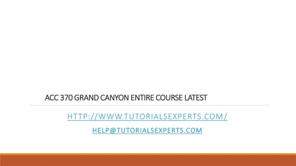 ACC 370 GRAND CANYON ENTIRE COURSE LATEST