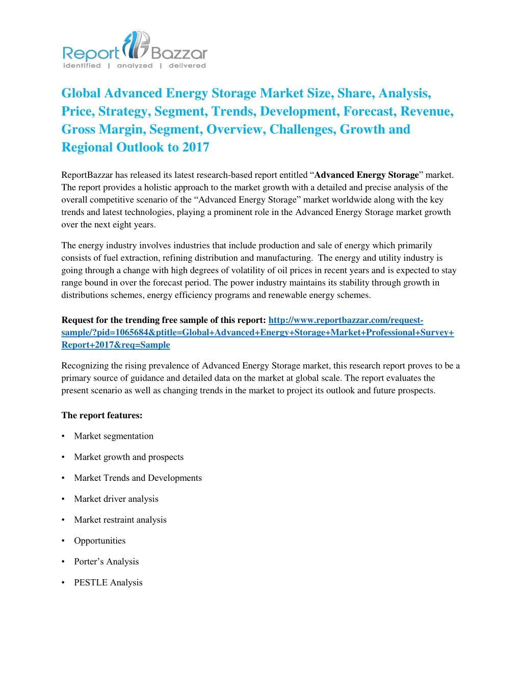 global advanced energy storage market size share