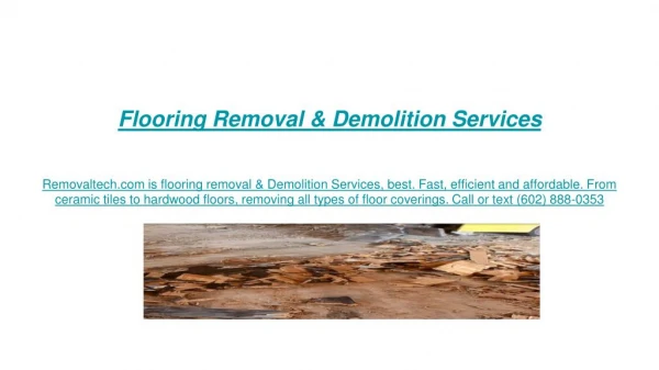 Demolition Contractor, Company, Flooring and Concrete Removal at Phoenix AZ, Glendale AZ and Tempe AZ
