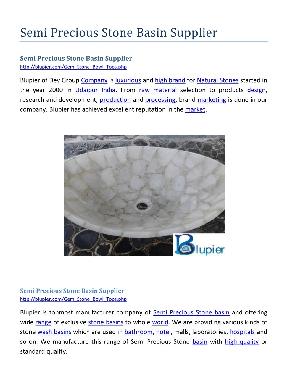 semi precious stone basin supplier