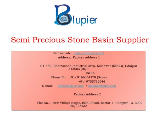 Semi Precious Stone Basin Supplier