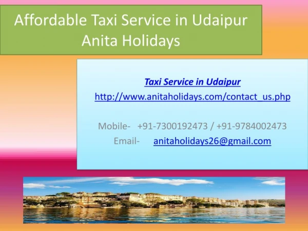 Affordable Taxi Service in Udaipur