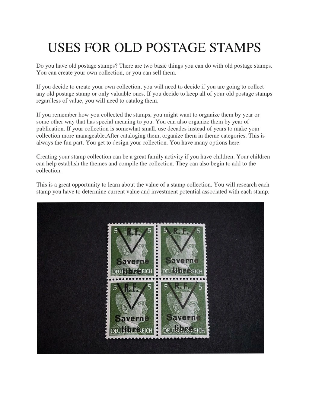 uses for old postage stamps